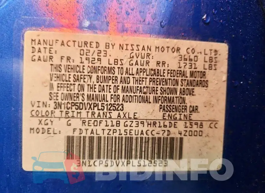 3N1CP5DVXPL512523 Photo# 13