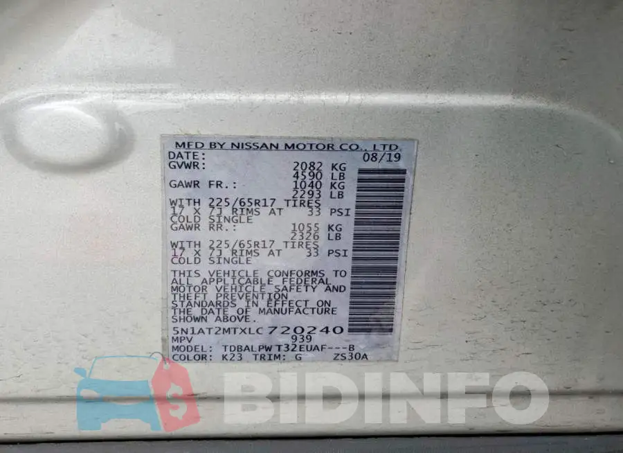 5N1AT2MTXLC720240 Photo# 13