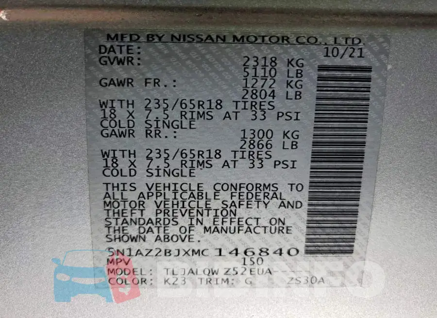 5N1AZ2BJXMC146840 Photo# 13