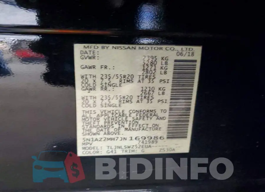 5N1AZ2MH7JN169986 Photo# 12