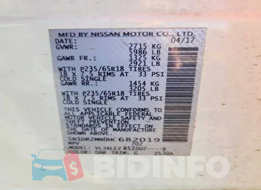 5N1DR2MN0HC682019 Photo# 13