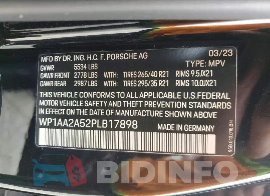 WP1AA2A52PLB17898 Photo# 14
