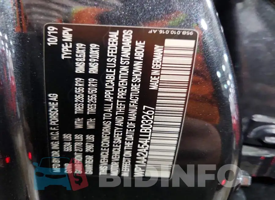WP1AA2A54LLB03267 Photo# 13