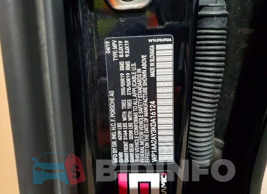 WP1AA2AY3KDA16124 Photo# 13