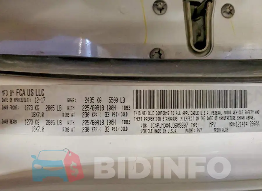 1C4PJMDX4JD609807 Photo# 13