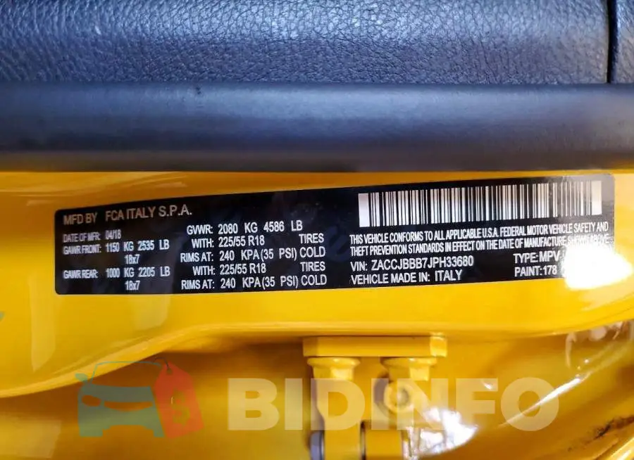 ZACCJBBB7JPH33680 Photo# 13