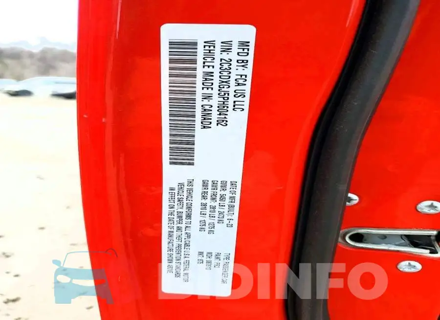 2C3CDXGJ5PH604162 Photo# 13