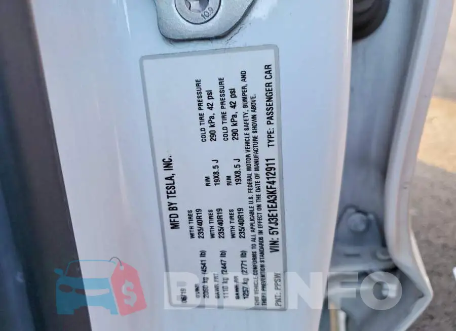 5YJ3E1EA3KF412911 Photo# 12