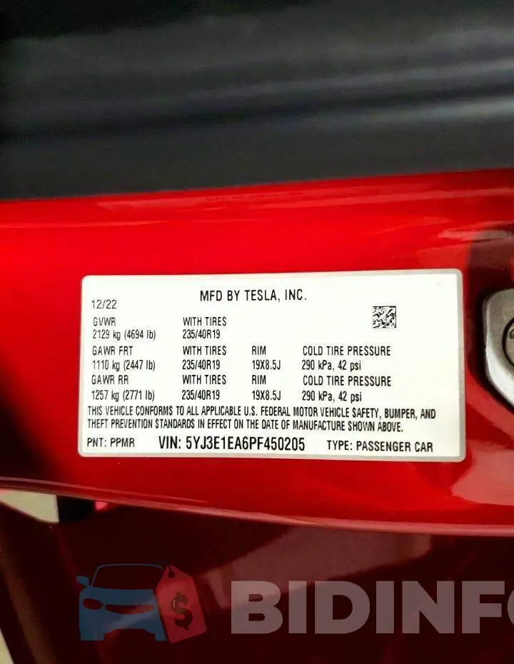 5YJ3E1EA6PF450205 Photo# 12