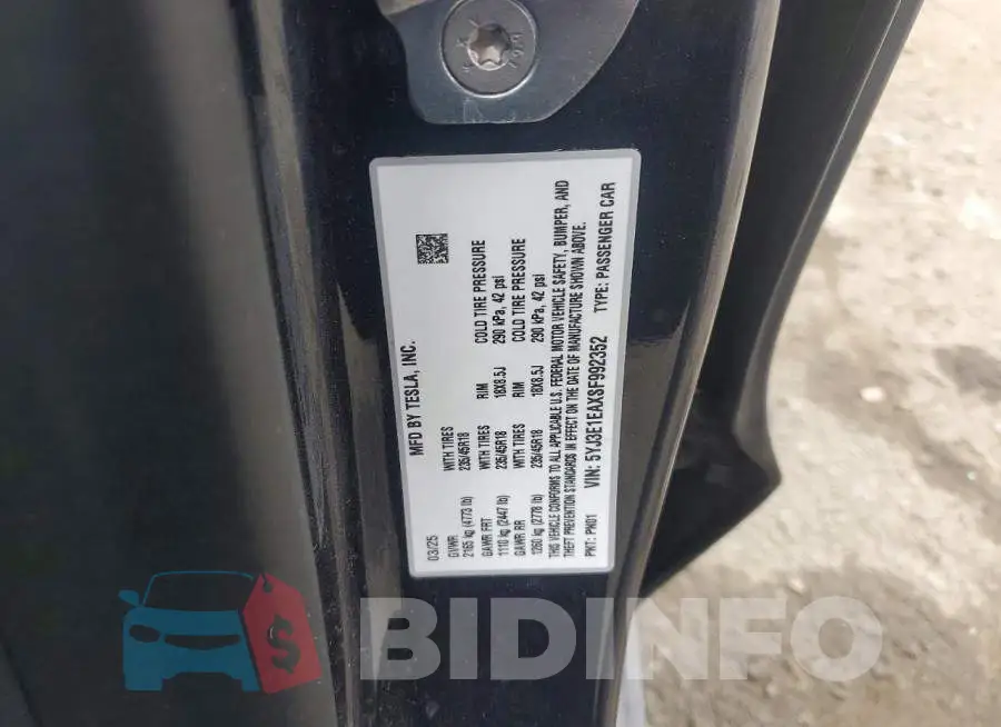 5YJ3E1EAXSF992352 Photo# 12