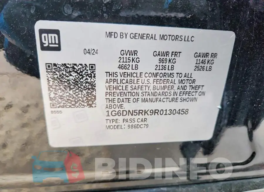 1G6DN5RK9R0130458 Photo# 12