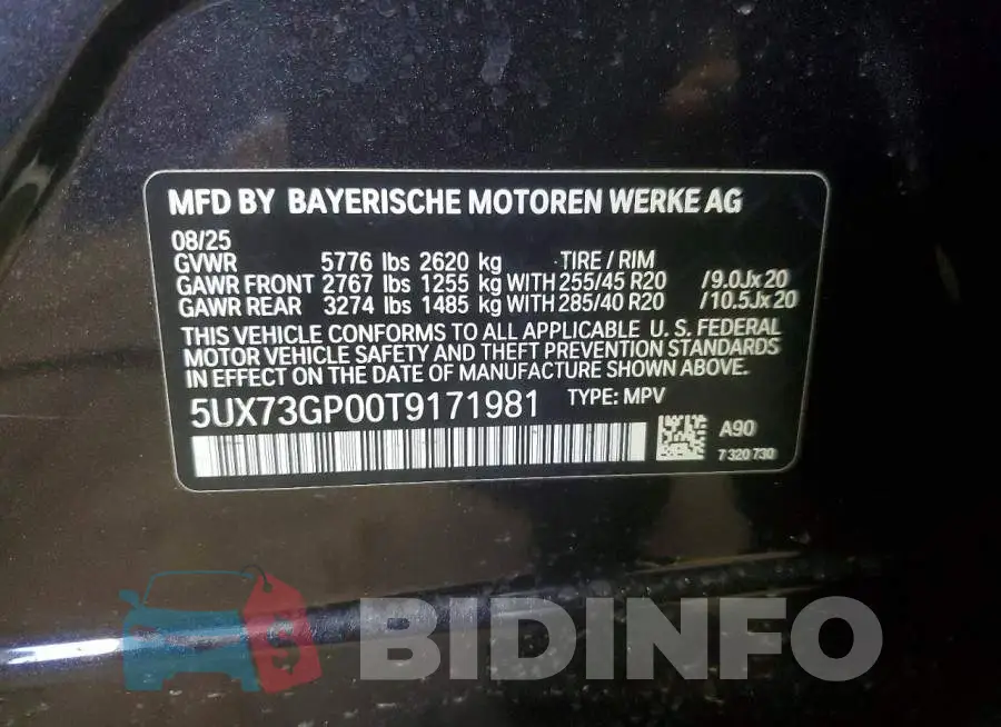 5UX73GP00T9171981 Photo# 14