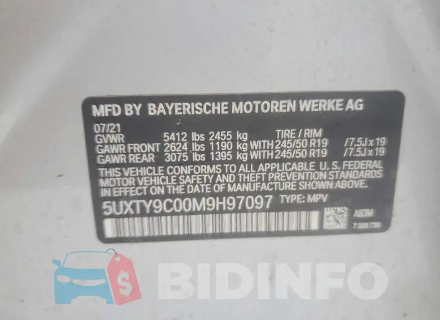 5UXTY9C00M9H97097 Photo# 14