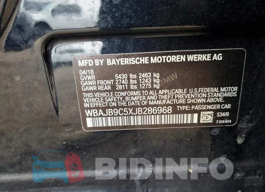WBAJB9C5XJB286968 Photo# 12