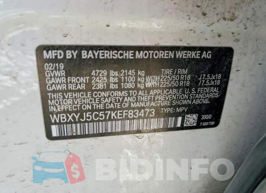 WBXYJ5C57KEF83473 Photo# 13