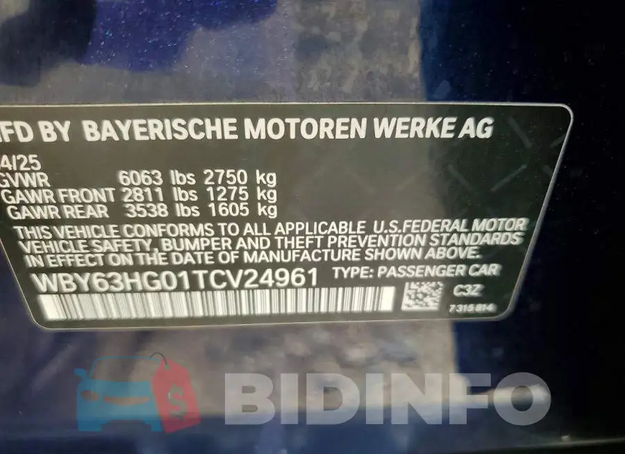 WBY63HG01TCV24961 Photo# 12