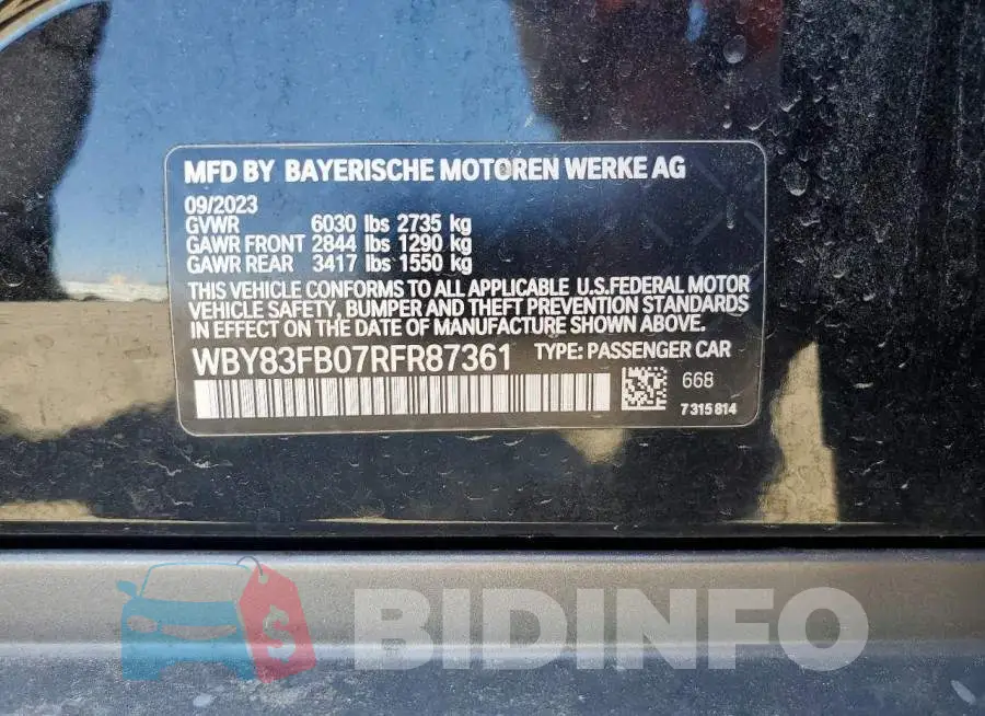 WBY83FB07RFR87361 Photo# 12