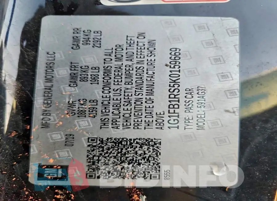 1G1FB1RS5K0159669 Photo# 13
