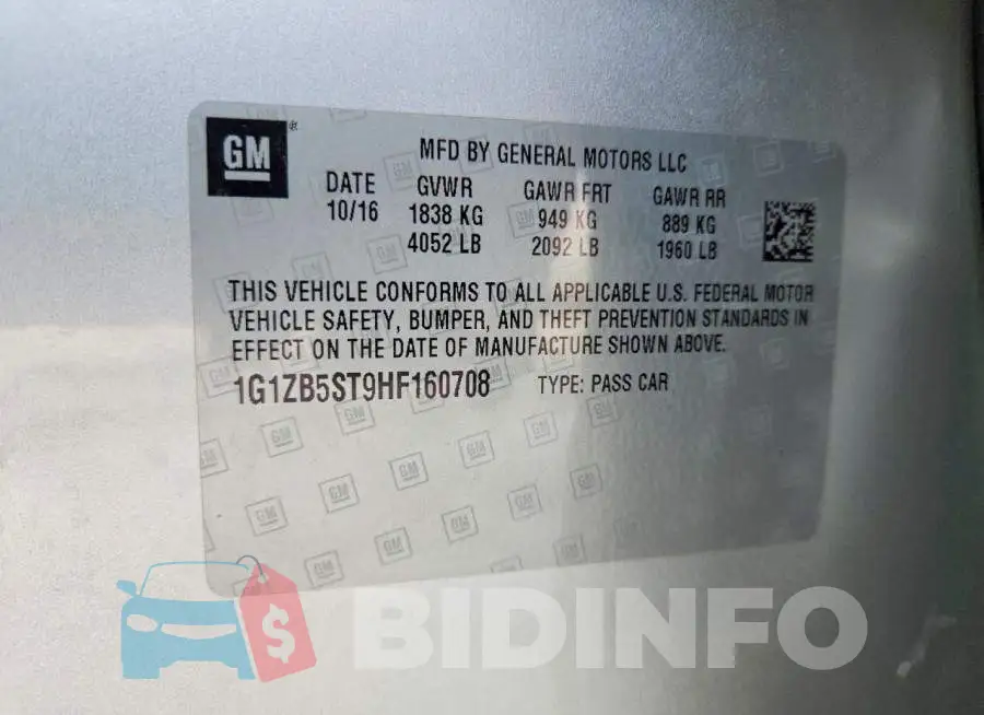 1G1ZB5ST9HF160708 Photo# 12