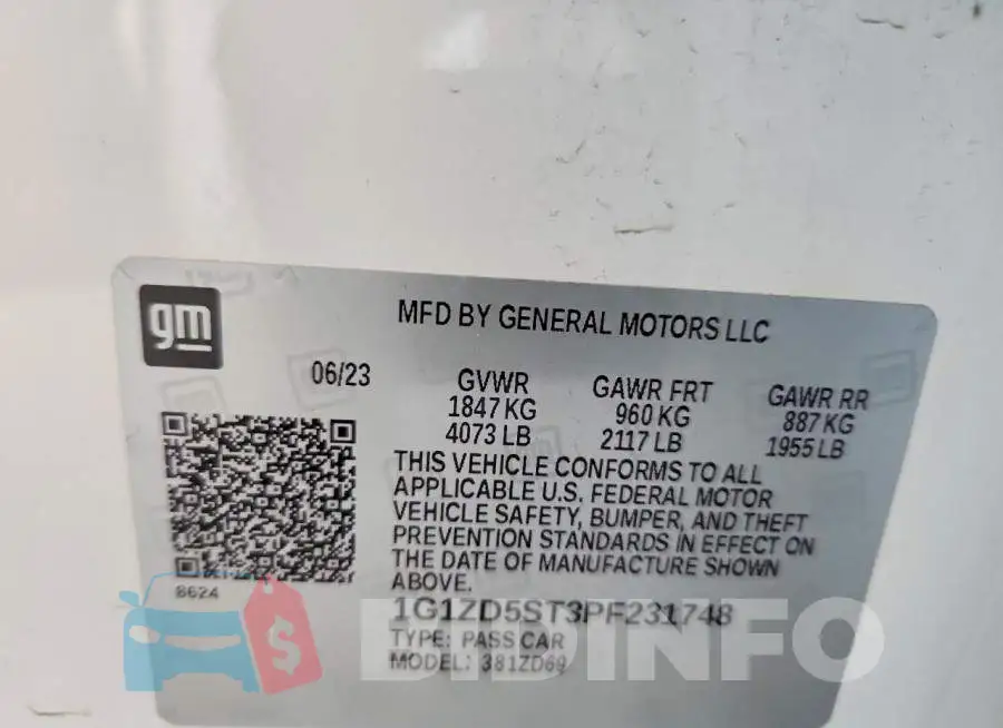 1G1ZD5ST3PF231748 Photo# 13