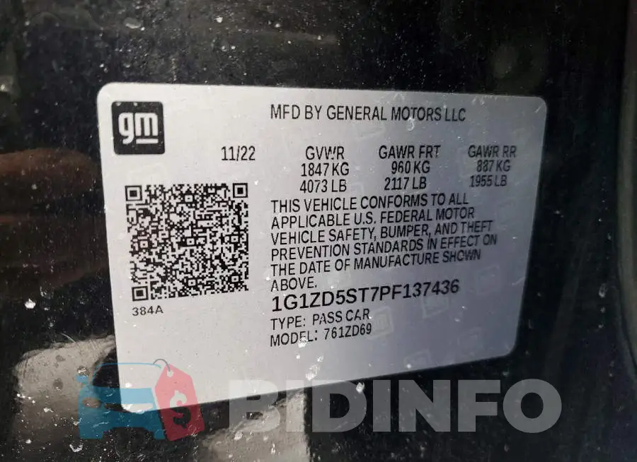 1G1ZD5ST7PF137436 Photo# 12