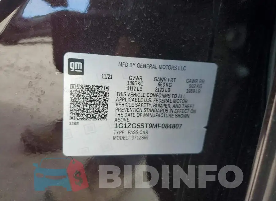 1G1ZG5ST9MF084807 Photo# 12