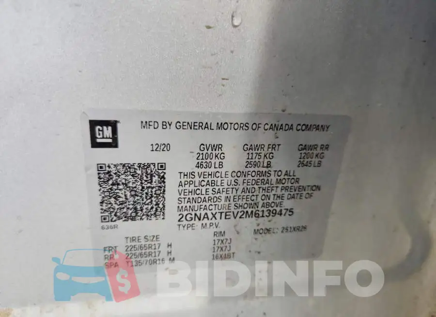 2GNAXTEV2M6139475 Photo# 12