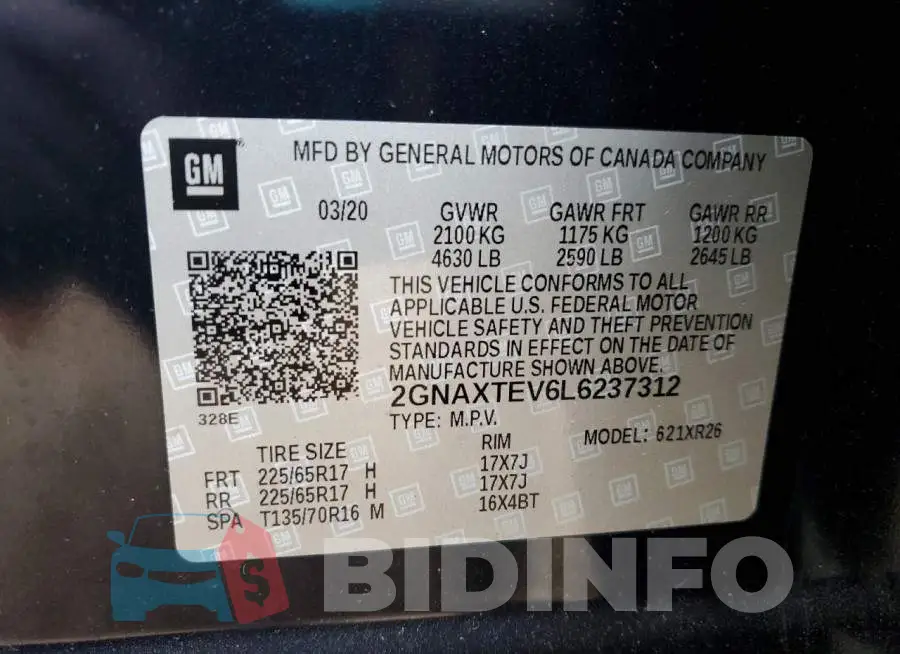 2GNAXTEV6L6237312 Photo# 13