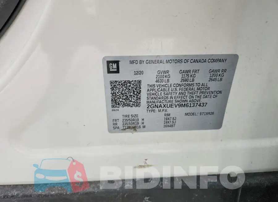 2GNAXUEV9M6137437 Photo# 13