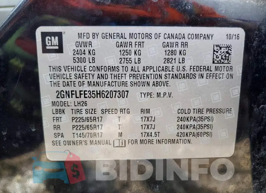 2GNFLFE35H6207307 Photo# 13