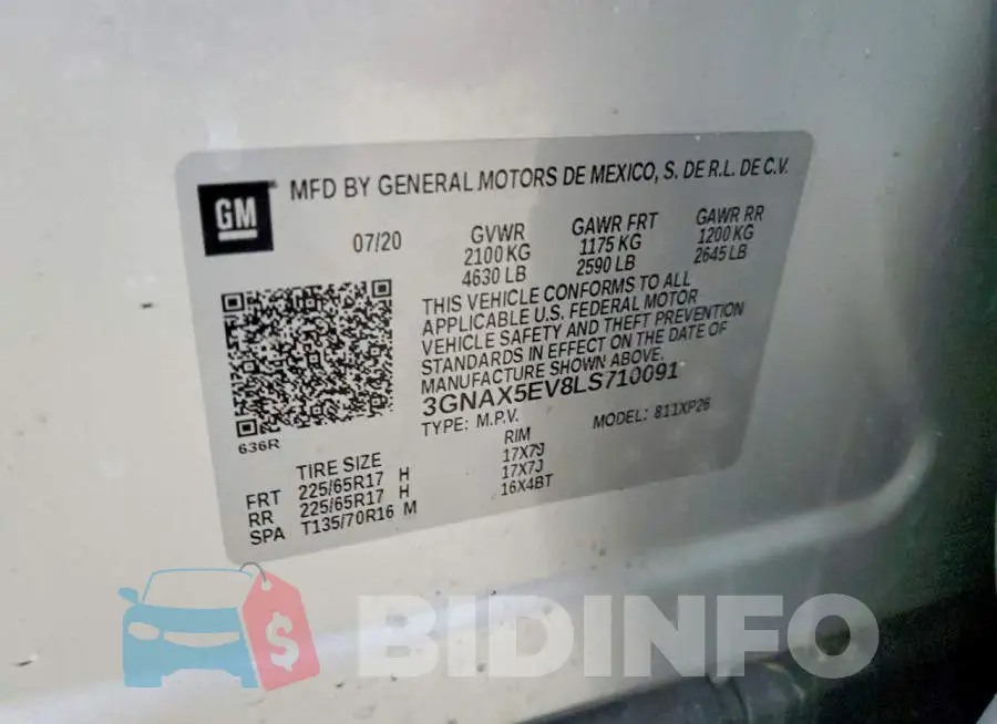 3GNAX5EV8LS710091 Photo# 12