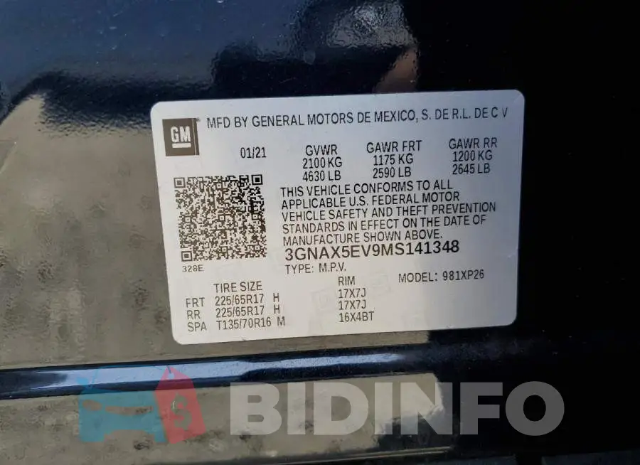 3GNAX5EV9MS141348 Photo# 13