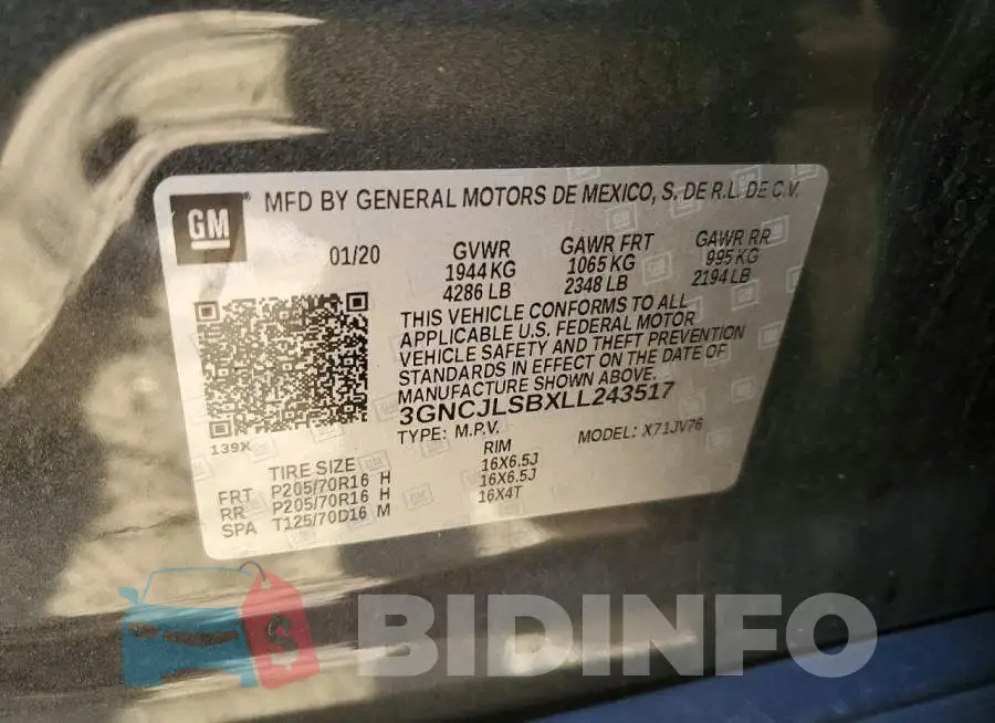 3GNCJLSBXLL243517 Photo# 14