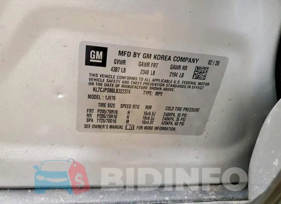 KL7CJPSB6LB322374 Photo# 13