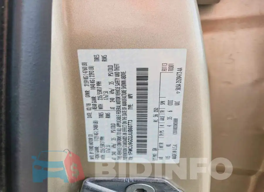 1FMCU9GD2JUB60773 Photo# 13