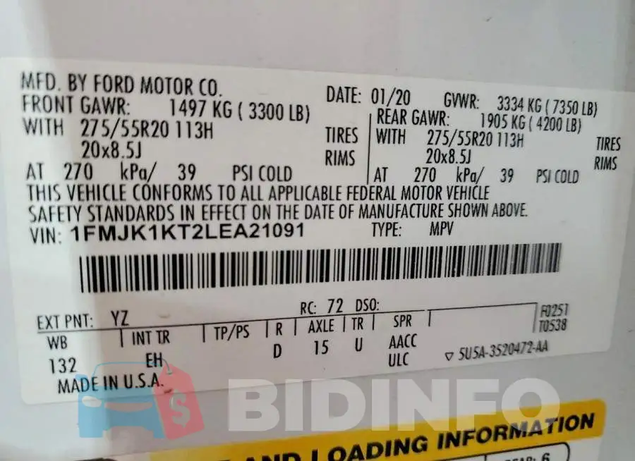 1FMJK1KT2LEA21091 Photo# 14