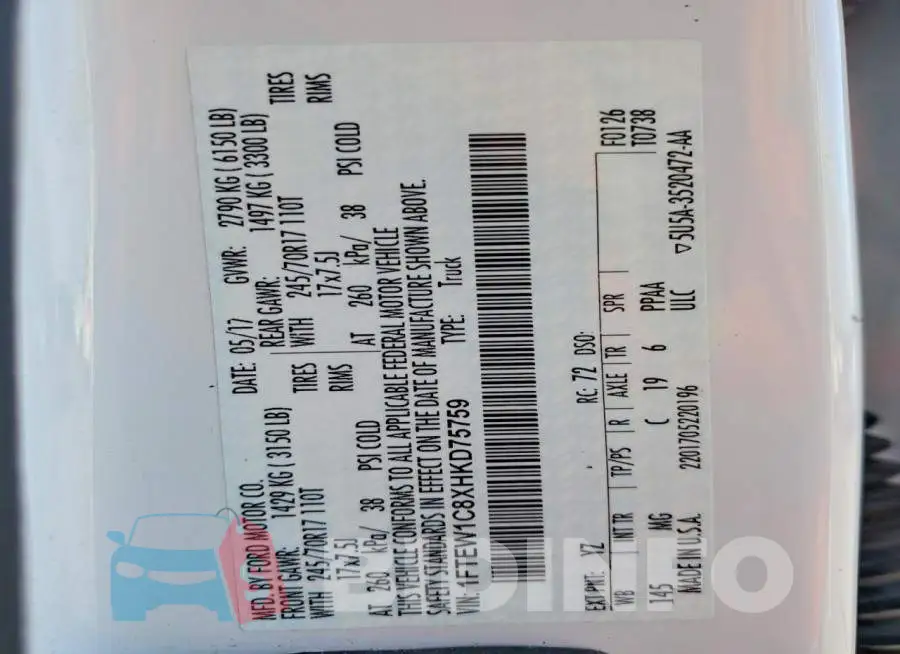 1FTEW1C8XHKD75759 Photo# 13
