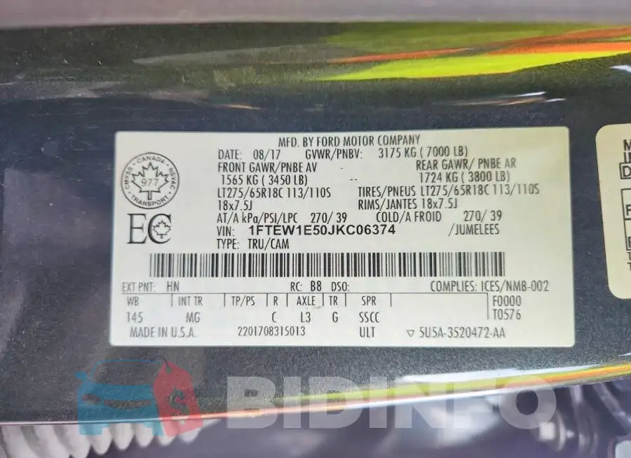 1FTEW1E50JKC06374 Photo# 12