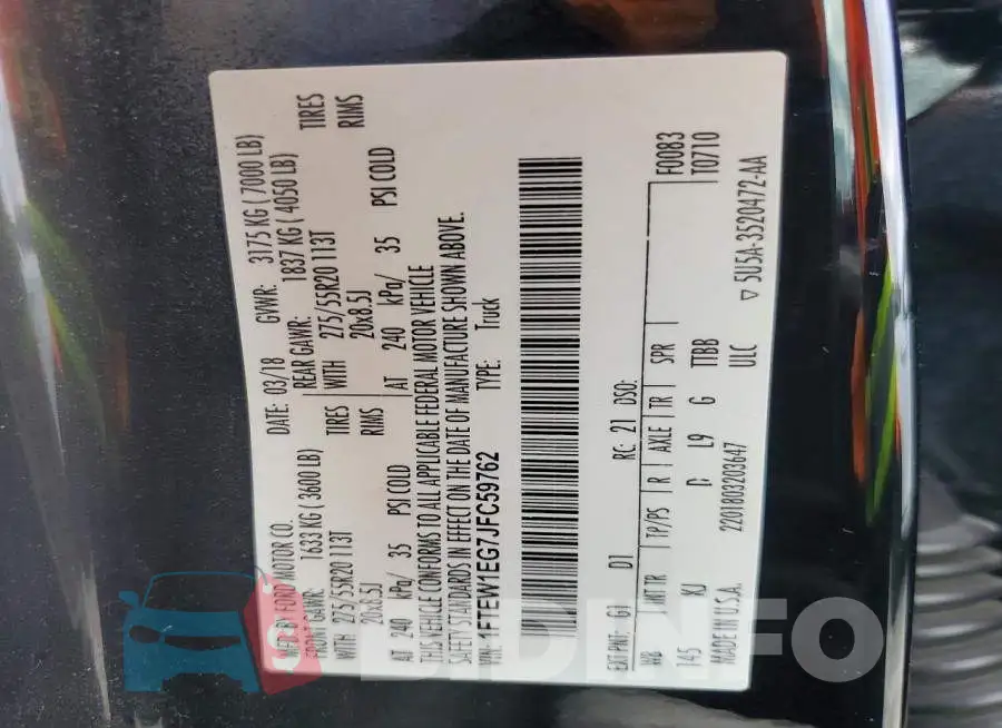 1FTEW1EG7JFC59762 Photo# 12