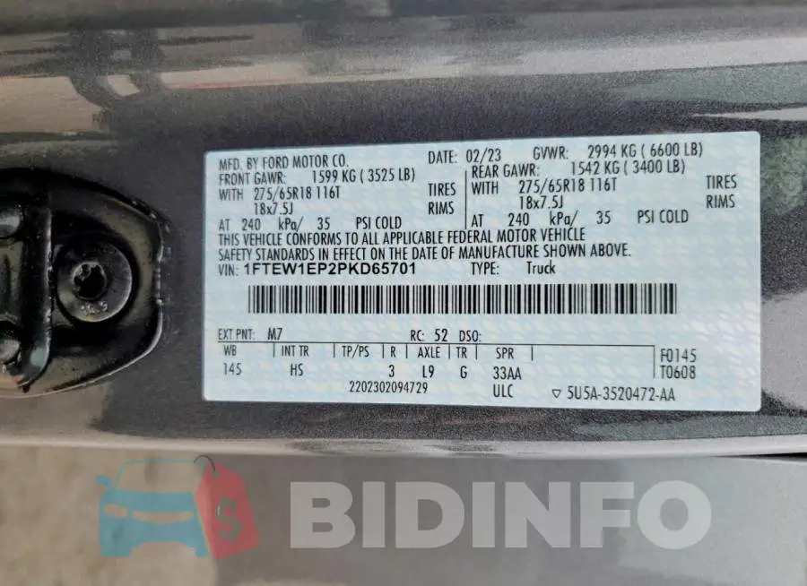1FTEW1EP2PKD65701 Photo# 13