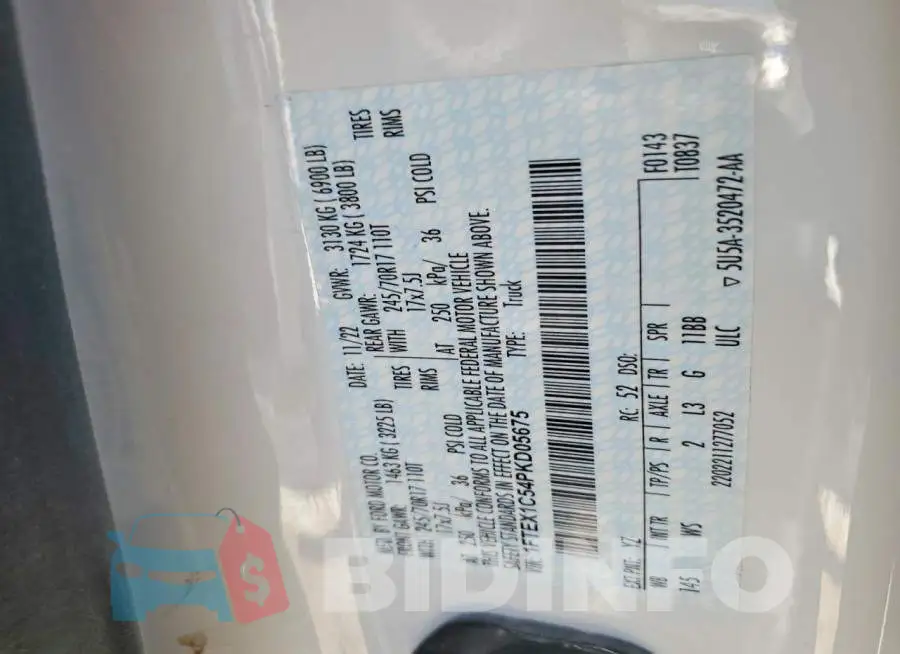 1FTEX1C54PKD05675 Photo# 12