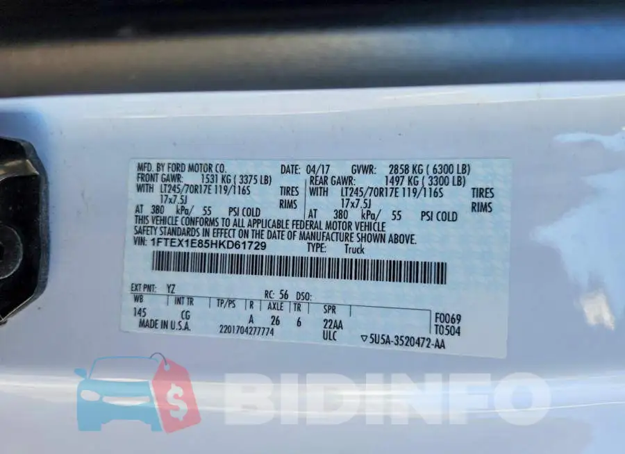 1FTEX1E85HKD61729 Photo# 12