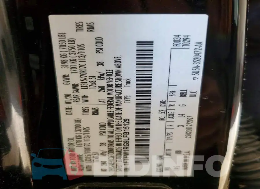 1FTFW1RG9LFB15129 Photo# 12