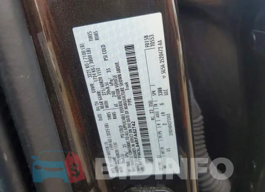 1FTFW3L84RFA82742 Photo# 12