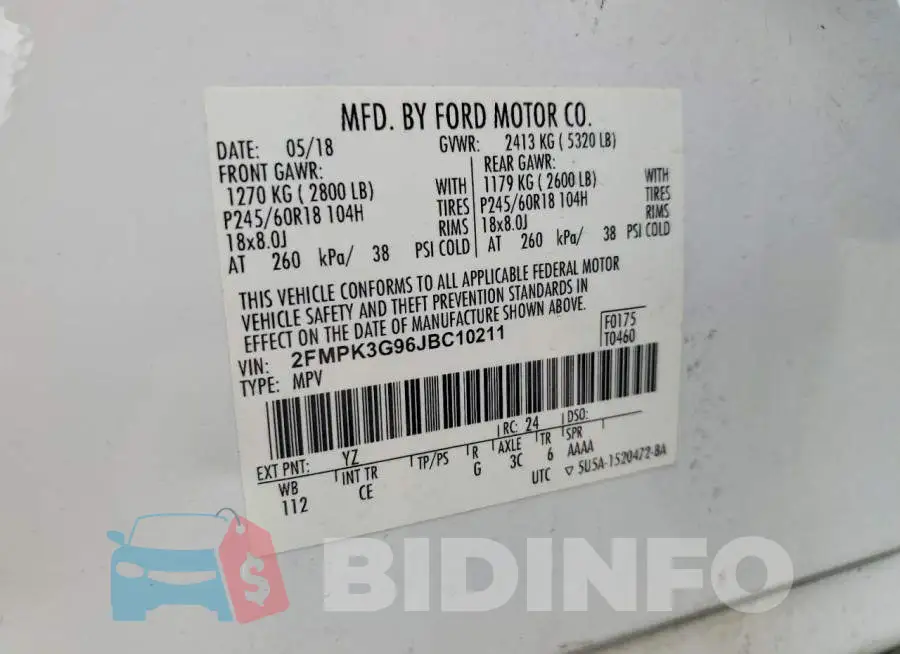 2FMPK3G96JBC10211 Photo# 13