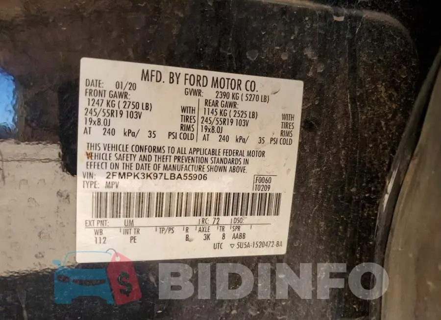2FMPK3K97LBA55906 Photo# 12