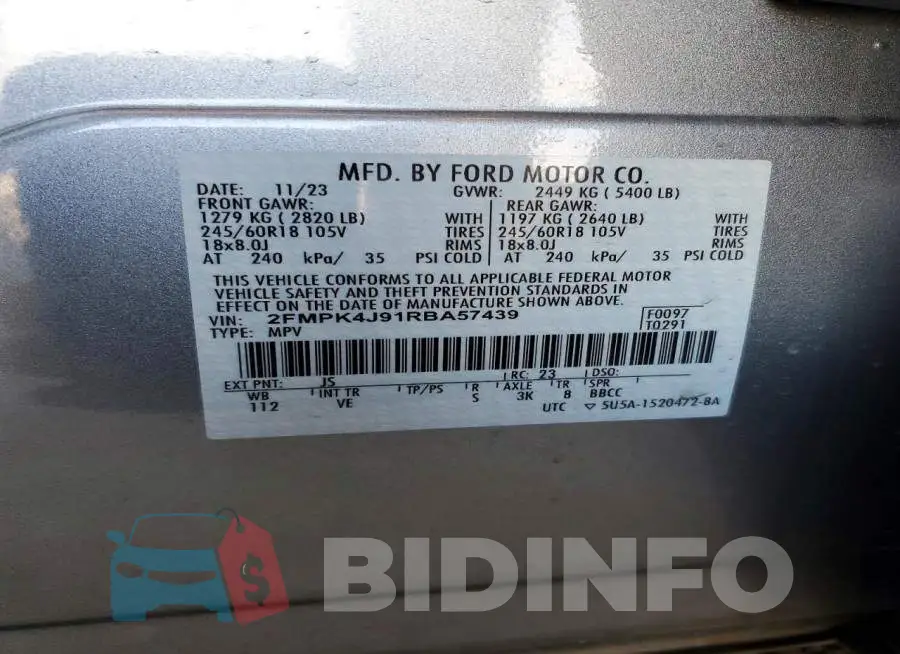 2FMPK4J91RBA57439 Photo# 13