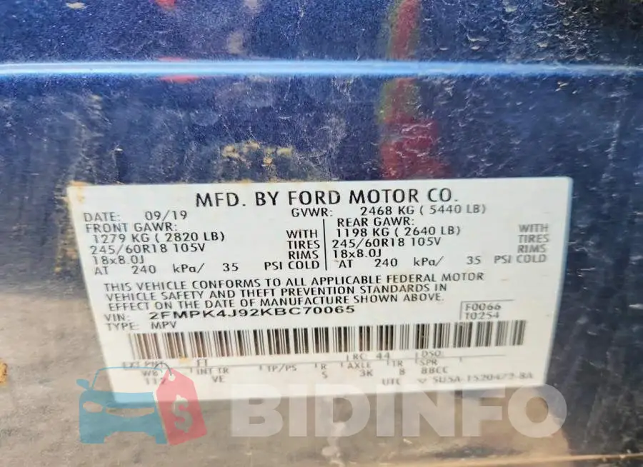 2FMPK4J92KBC70065 Photo# 13
