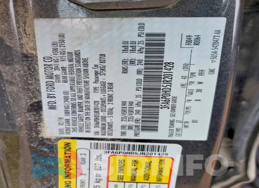 3FA6P0HD5JR201428 Photo# 12