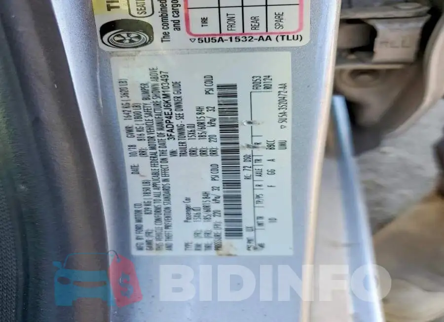 3FADP4EJ6KM103497 Photo# 12